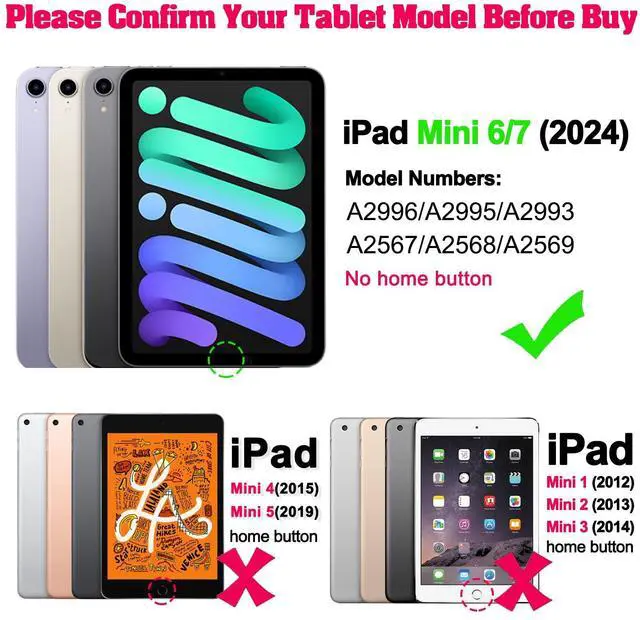 Alt view image 2 of 5 - BATYUE Case for iPad Mini 7 (A17 Pro) 2024/ iPad Mini 6 (A15 Bionic) 2021 8.3 inch, Shockproof Protective Rugged Case with Apple Pencil Charging Pencil Holder/ 360deg Swivel Stand/Hand Strap - Black