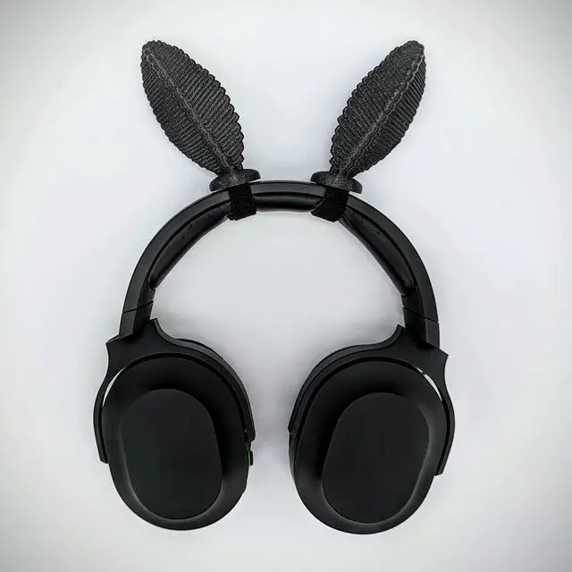 Alt view image 5 of 5 - Moth Antennas Headphone Attachments - Adorable Bug Ears for Headphones in Various colors with Hidden Self Fastener - Moth Antenna for Gamers and Streamers (Sparkle Black)