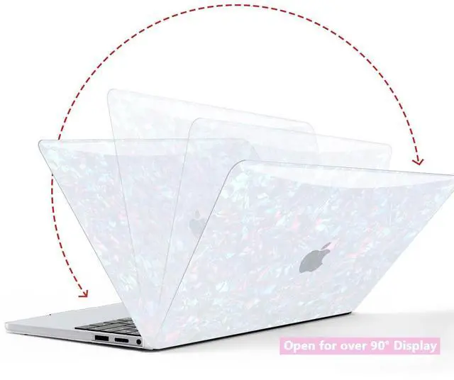 Alt view image 4 of 5 - Anban Compatible with MacBook Pro 13 inch Case M2 M1 2025-2016 A2338 A2251 A2289 A2159 A1989 A1706 A1708, Plastic Hard Shell Case for MacBook Pro 13.3 inch+Keyboard Cover+Screen Protector,Shiny Pearl