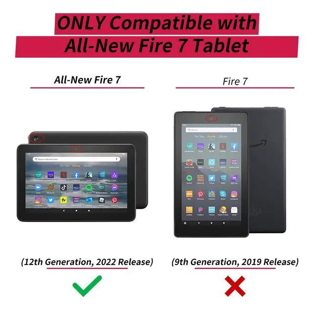 Alt view image 2 of 5 - BFSEROBJ Case for All-New Fire 7 Tablet Case 7" 12th Generation 2022 Release Lightweight Smart Cover PU Leather Adjustable Stand Protective Cover with Auto Wake/Sleep - Forests