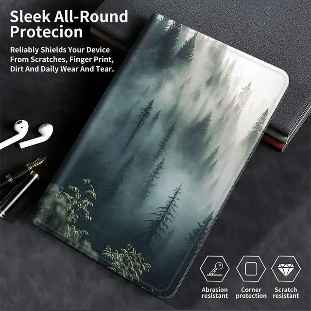Alt view image 5 of 5 - BFSEROBJ Case for All-New Fire 7 Tablet Case 7" 12th Generation 2022 Release Lightweight Smart Cover PU Leather Adjustable Stand Protective Cover with Auto Wake/Sleep - Forests