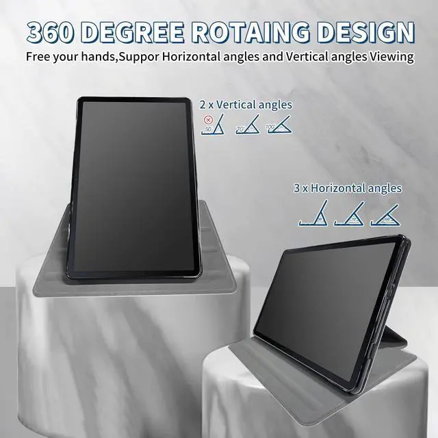 Alt view image 3 of 5 - BFSEROBJ Case for Kindle Fire HD 8 & Fire HD 8 Plus Tablet 10th/12th/14th Generation 2020/2022/2024 360 Rotating Degree Stand Lightweight Protective Smart Cover with Auto Wake/Sleep - Mountains