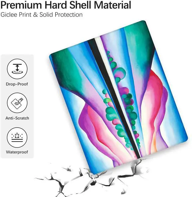 Alt view image 4 of 5 - Berkin Arts for MacBook Pro 14 inch Cover A3401 A3185 A3112 A2992 A2918 A2779 A2442 with M4-M1Chip(2021-2024 Release) Keyboard & Screen Cover Abstract Landscape (Lake George Reflection by O'Keeffe)