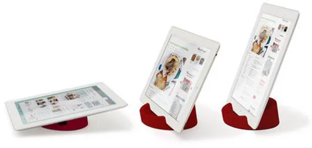 Alt view image 2 of 5 - Bosign Silicone Kitchen Tablet Stand for iPad/Tablet PC, Red
