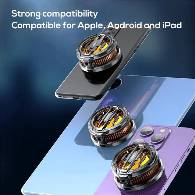Alt view image 4 of 5 - CatXQ Semiconductor Refrigeration Cooler Fan [Rapid Cooling & Icing] with Magnetic & Back Clip for iPhone 15 S24 A15 iPad Tablet - Phone Cooling for IOS Android Tiktok Live Streaming Gaming Video