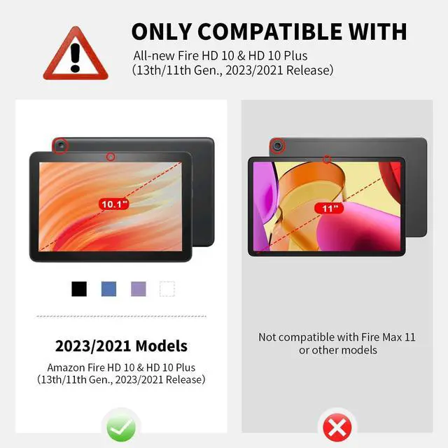 Alt view image 2 of 5 - ANNAPRO Case for Amazon Kindle Fire HD 10 Tablet (13th/11th Generation, 2023/2021 Release) & Fire HD 10 Plus Tablet - Slim Folding Stand Folio Cover with Auto Wake/Sleep and Hand Strap, Orchid