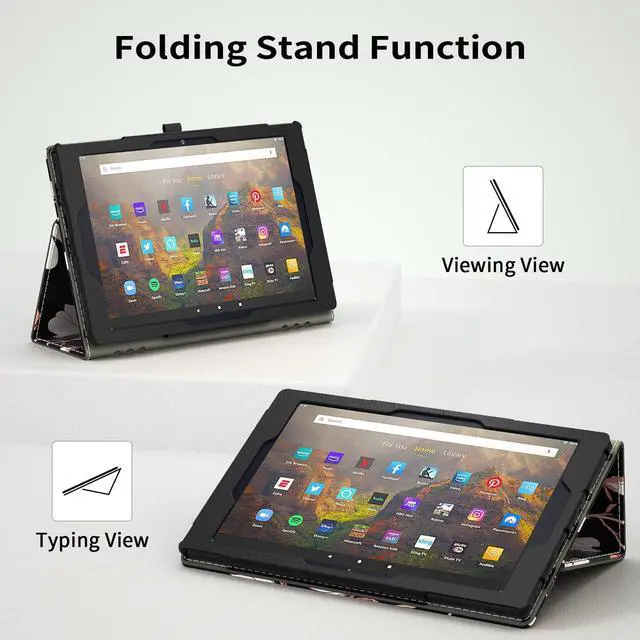 Alt view image 4 of 5 - ANNAPRO Case for Amazon Kindle Fire HD 10 Tablet (13th/11th Generation, 2023/2021 Release) & Fire HD 10 Plus Tablet - Slim Folding Stand Folio Cover with Auto Wake/Sleep and Hand Strap, Orchid