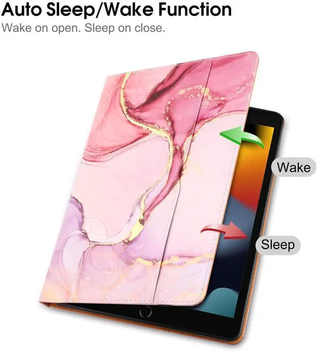 Alt view image 5 of 5 - for iPad 6th/ 5th Generation Cases, iPad Air 2/ Air Case, for iPad 9.7 Inch Case 2018/2017 with Pencil Holder, Auto Sleep/Wake, Multiple Viewing Angles - A1893 / A1954 / A1822 / A1823,Pink Cloud