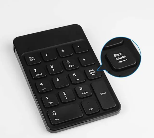 Alt view image 3 of 5 - CHAYA Wireless Numeric Keypad-Mini 18 Keys Portable Slim Number Pad Computer Accessories Compatible with IP,Android,MAC,Windows for Laptop and Tablet(Black)