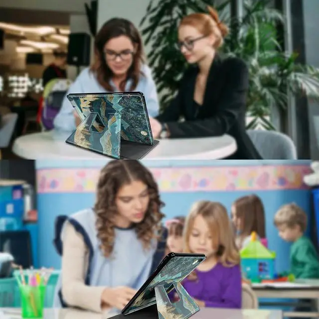 Alt view image 5 of 5 - BFSEROBJ Case for Kindle Fire HD 8 & Fire HD 8 Plus Tablet 10th/12th/14th Generation 2020/2022/2024 360 Rotating Degree Stand Lightweight Protective Smart Cover with Auto Wake/Sleep - Mountains