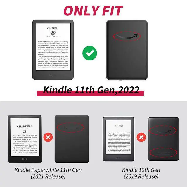 Alt view image 2 of 5 - Case for All-New Kindle 11th/12th Generation 6 inch 2024/2022 Release Lightweight Smart Case Adjustable Stand Protective Cover with Auto Wake/Sleep Tablet Cover - Green Forest