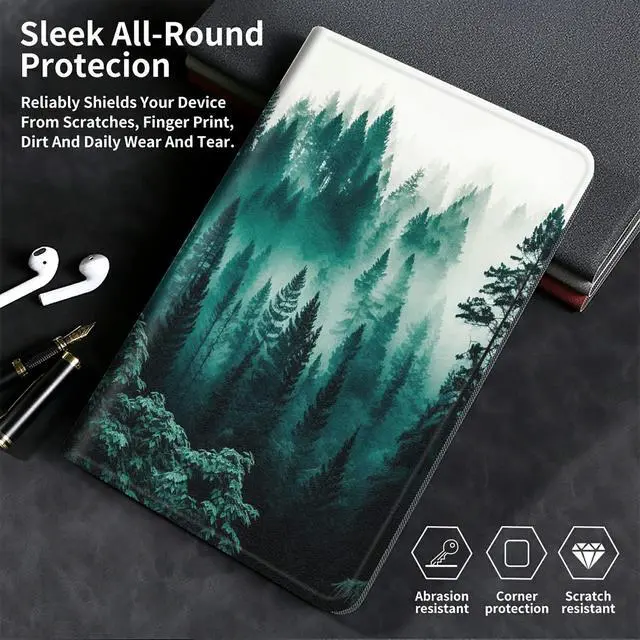 Alt view image 5 of 5 - Case for All-New Kindle 11th/12th Generation 6 inch 2024/2022 Release Lightweight Smart Case Adjustable Stand Protective Cover with Auto Wake/Sleep Tablet Cover - Green Forest