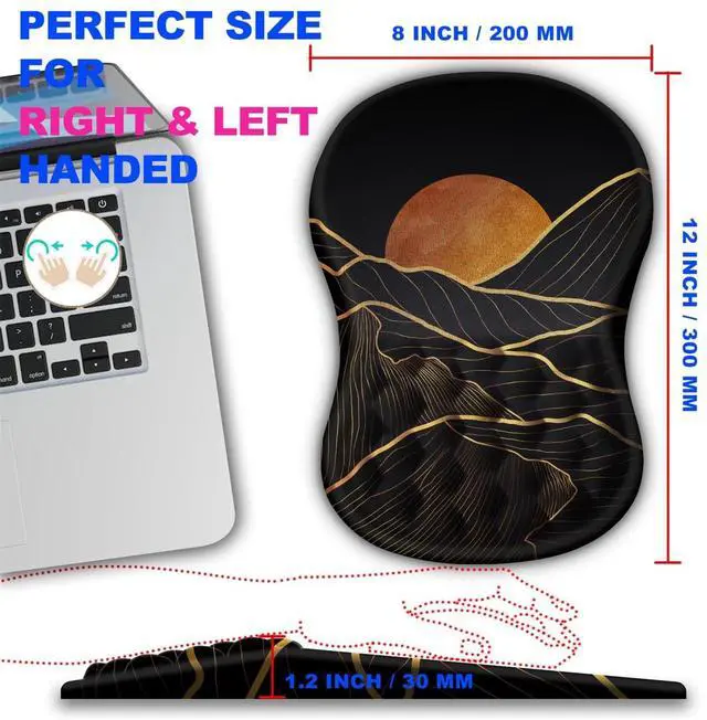 Alt view image 4 of 5 - KUOSGM Mouse Pad Wrist Support, Ergonomic Mouse Pad with Massage Dot, Comfortable Computer Mouse Pad for Laptop, Wrist Rest Pain Relief Mousepad with Non-Slip PU Base for Office & Home, 12 x 8 in