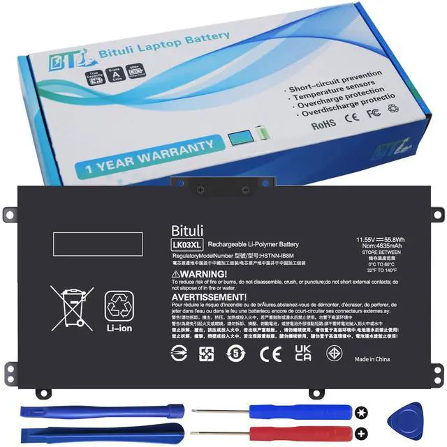 Main image of Bituli LK03XL L09281-855 916814-855 Battery for HP Envy X360 Convertible 15-bp0xx 15-bq0xx 15-cn0xxx 15m-cp0xxx 17-ae0xx 17-bw0xxx Rechargeable LKO3XL LK03048XL 55.8Wh 4835mAh 11.55V