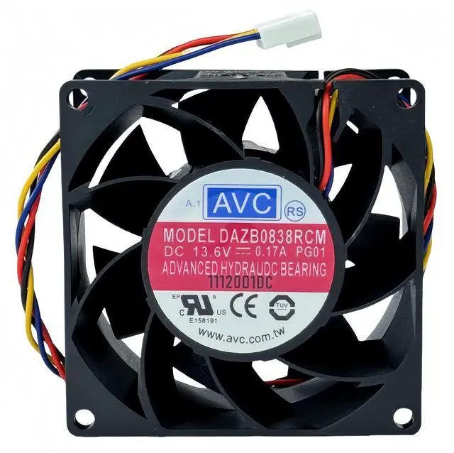 Alt view image 5 of 5 - for AVC DAZB0838RCM Cooling Fan DC 13.6V 0.17A 8038 80mm 4-Pin 4-Wire Cooling Fan