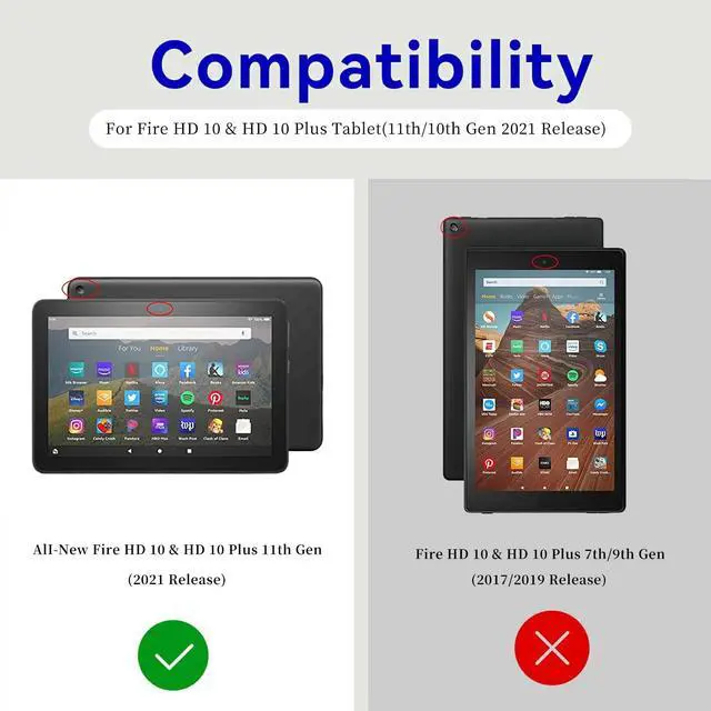 Alt view image 2 of 5 - Case for All-New  Fire HD 10 & Fire HD 10 Plus Tablet (11th Generation 2021 Release) 360 Degree Rotating Swivel Stand PU Leather Cover with Auto Wake Sleep, Vintage American Flag