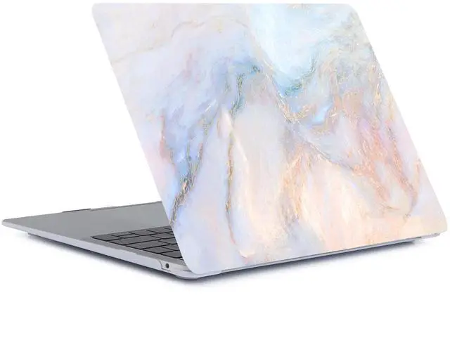 Alt view image 3 of 5 - Case Compatible with MacBook Pro 15 inch 2019 2018 2017 2016 Release A1990 A1707, Plastic Hard Shell Cover & Keyboard Protector Compatible with Mac Pro 15 with Touch Bar - Pink Blue Marble