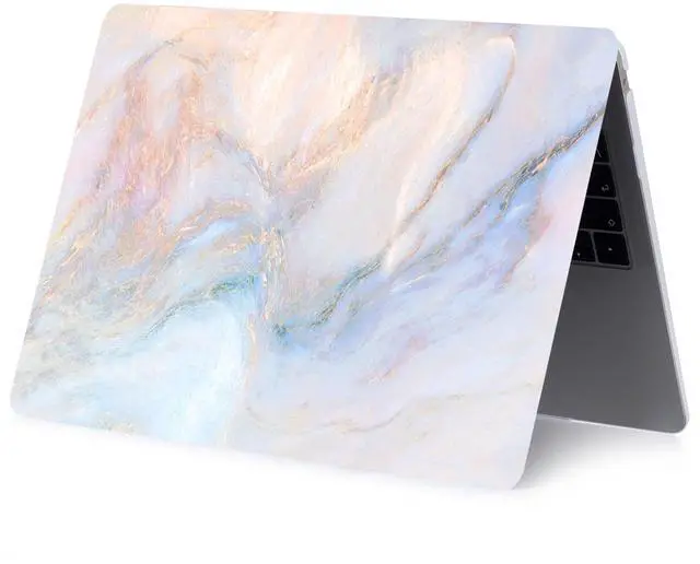 Alt view image 5 of 5 - Case Compatible with MacBook Pro 15 inch 2019 2018 2017 2016 Release A1990 A1707, Plastic Hard Shell Cover & Keyboard Protector Compatible with Mac Pro 15 with Touch Bar - Pink Blue Marble