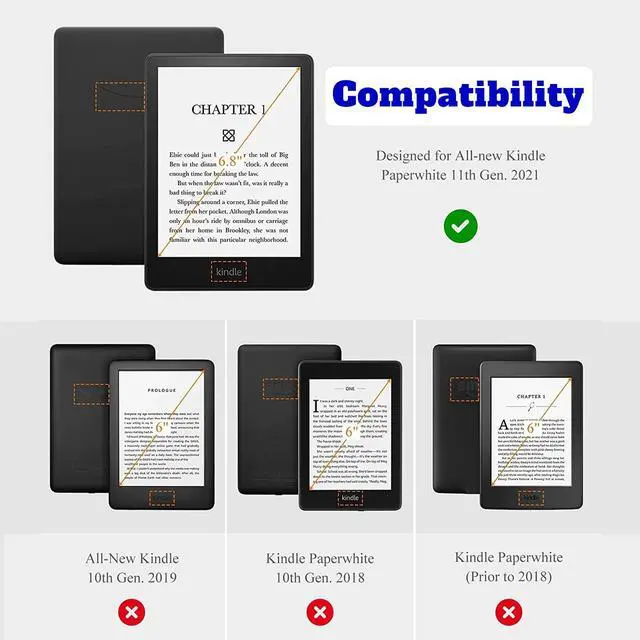 Alt view image 2 of 5 - Case for  6.8" Kindle Paperwhite(11th Generation 2021 Release) 360 Degree Rotating Swivel Stand PU Leather Cover with Auto Wake Sleep, Plank Sunflower