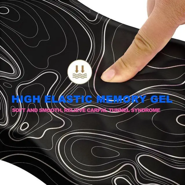 Alt view image 3 of 5 - KUOSGM Ergonomic Mouse Pad with Massage Dot, Comfortable Computer Mouse Pad for Laptop, Wrist Rest Pain Relief, Non-Slip PU Base, Black, 12 x 8 in