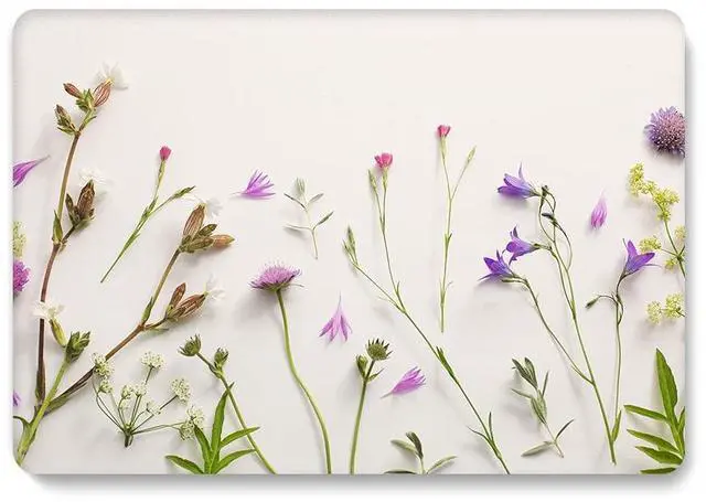 Alt view image 2 of 5 - Case Compatible with MacBook Pro 15 inch 2019 2018 2017 2016 Release A1990 A1707 with Touch Bar, Plastic Hard Shell Laptop Case Cover & Keyboard Protector - Purple Flower