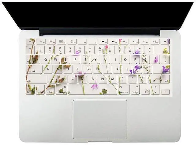 Alt view image 4 of 5 - Case Compatible with MacBook Pro 15 inch 2019 2018 2017 2016 Release A1990 A1707 with Touch Bar, Plastic Hard Shell Laptop Case Cover & Keyboard Protector - Purple Flower