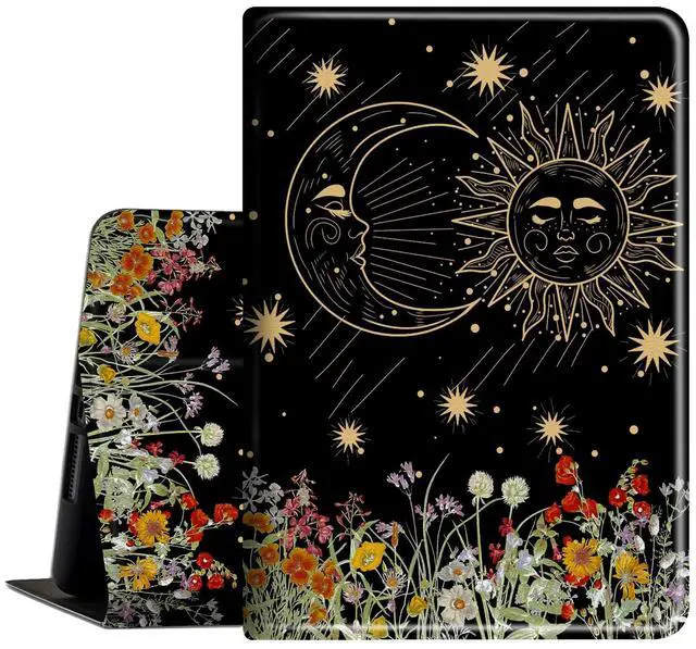 Main image of Case for  Kindle Fire 7 Tablet (9th/7th/5th Generation, 2019/2017/2015 Release) Slim PU Leather Cover Auto Wake/Sleep Feature Folio Case for All-New Kindle 7 inch, Moon Sun Garden