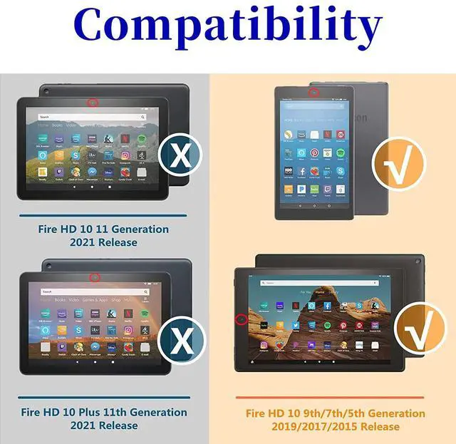 Alt view image 2 of 5 - Case for  Fire HD 10 Tablet (9th/7th/5th Generation,2019/2017/2015 Release) 360 Degree Rotating Swivel Stand PU Leather Cover with Auto Wake Sleep, African American Girl