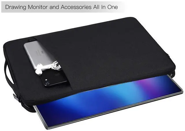 Alt view image 3 of 5 - 18.5 Inch Portable Monitor Case Sleeve Bag Compatible with Most Large 18.5 Inch Portable Monitor Water Resistant Carrying Pouch Bag with Pocket(18.1x11.8 Inch)