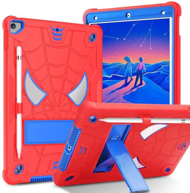 Main image of BENTOBEN for iPad 9th Generation Case, iPad 8th/7th Generation Case, iPad 10.2 2021/2020/2019 Case, Heavy Duty Rugged Shockproof Protective Cover with Stand Pen Holder Children Boys, Bright Red
