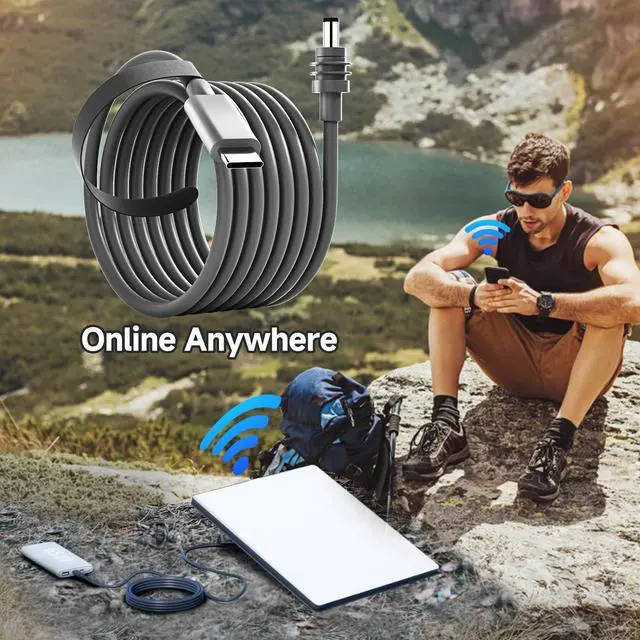 Alt view image 5 of 5 - 10FT StarLink Mini Power Cable, 100W USB C to DC Cable for StarLink Mini, Waterproof | Work with 65W+ PD | 20V 5A (USB C to DC Cable, 10 FT)