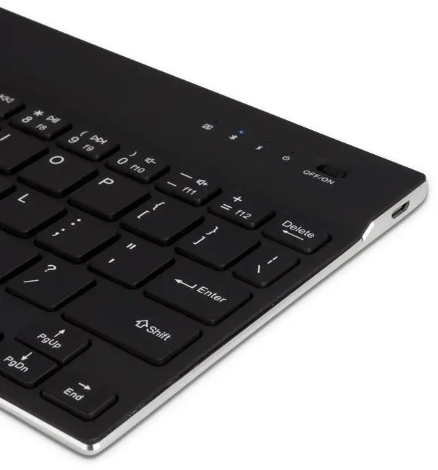 Alt view image 2 of 4 - BoxWave Keyboard Compatible with Motorola Droid Turbo in Ballistic Nylon - SlimKeys Bluetooth Keyboard - with Backlight, Portable Slim LED 7 Colors - Jet Black