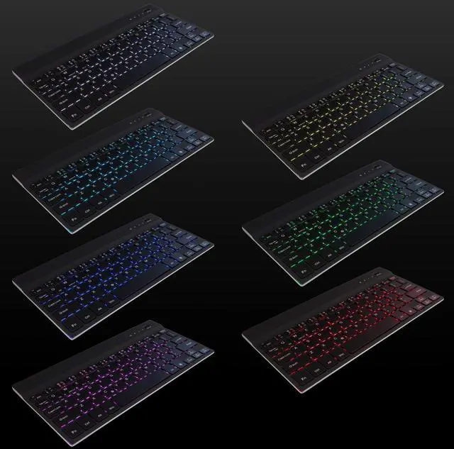 Alt view image 4 of 4 - BoxWave Keyboard Compatible with Motorola Droid Turbo in Ballistic Nylon - SlimKeys Bluetooth Keyboard - with Backlight, Portable Slim LED 7 Colors - Jet Black