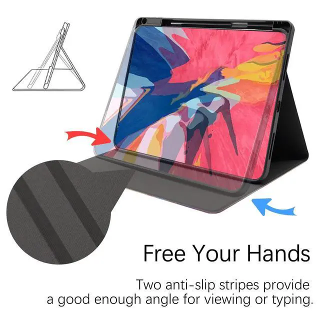 Alt view image 5 of 5 - Berkin Arts Compatible with iPad Pro 12.9 Inch 2022(6th Gen) Case/2021(5th Gen) Case Folio Case Premium Leather Cover Ukiyo-e Japanese Style (The Great Wave by Hokusai)