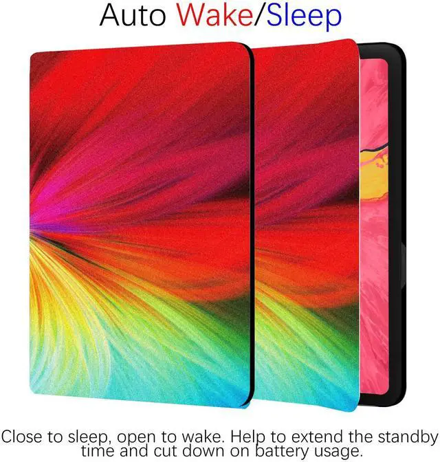 Alt view image 4 of 5 - Berkin Arts Compatible with iPad 7/8/9th Generation Case/iPad Air 3rd Generation Case (10.5 Inch) 2019/2020/2021 Folio Case Premium Leather Cover Color Box Rainbow Scheme Iridescent Playful