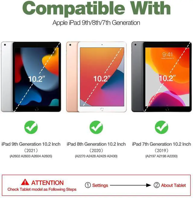 Alt view image 2 of 5 - Dexnor for iPad 9th /8th /7th Generation Case 10.2 Inch, [Built in Screen Protector & Kickstand] with Pen Holder Heavy Duty Shockproof Full Body Protective Cover for iPad 9th Generation Case (Pink)