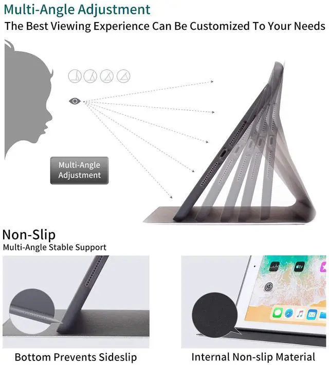 Alt view image 4 of 5 - BPQOJB for Kindle Fire 7 Tablet Case 12th Generation 7 inch 2022 Release with Adjustable Stand & Auto Wake/Sleep Feature Smart Protect Cover Case - Mushroom Butterfly Moon