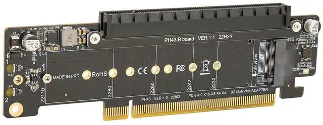 Main image of PCIE X16 Expansion Card, M.2 NVMe Controller Expansion Card, Pcie X16 to X8 X4 X4 Split Expansion Card, Support PCIE4.0 Downward Compatible with 3.0