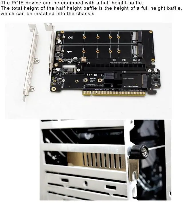 Alt view image 4 of 5 - PCIE X16 Expansion Card, M.2 NVMe Controller Expansion Card, Pcie X16 to X8 X4 X4 Split Expansion Card, Support PCIE4.0 Downward Compatible with 3.0