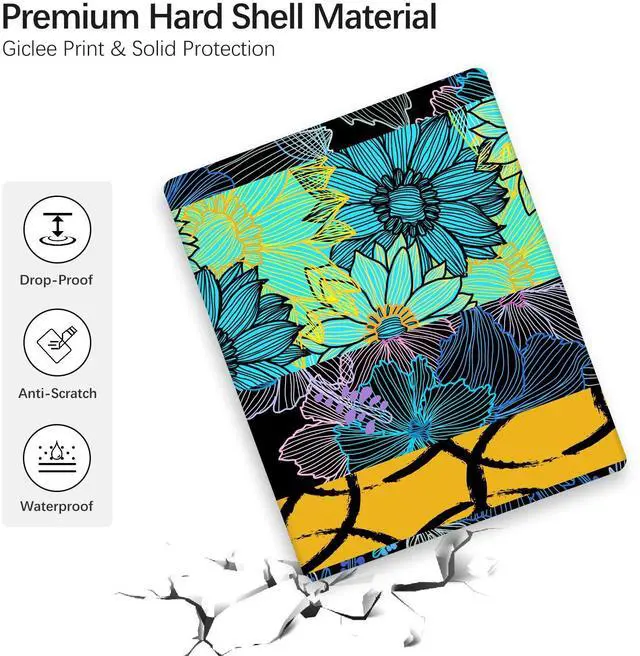 Alt view image 4 of 5 - Berkin Arts Compatible with MacBook Air 13 inch Cover, 2022, 2021, 2020-2018 Release A1932 with Touch ID with Keyboard Cover & Screen Protector Geometric Abstract Art Neon Floral