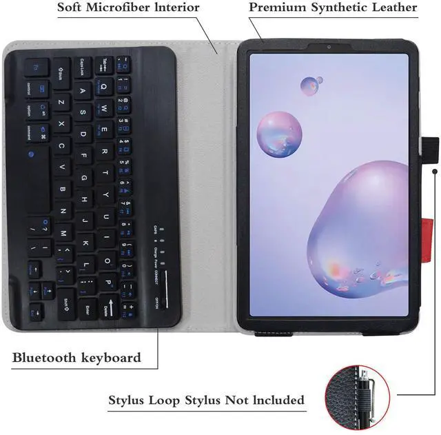 Alt view image 4 of 5 - Bige for Galaxy Tab A 8.4 2020 Keyboard Case,PU Leather Cover with Romovable Keyboard for Samsung Galaxy Tab A 8.4 2020 Model SM-T307 (Verizon/T-Mobile/Sprint/AT&T) Tablet,Black