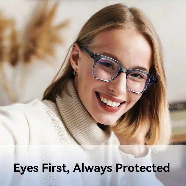 Alt view image 3 of 5 - Dollger Blue light Glasses for Women Men Square Frame Computer Screen Blue light Blocking Eyeglasses Oversized Fashion Clear Gray Glasses