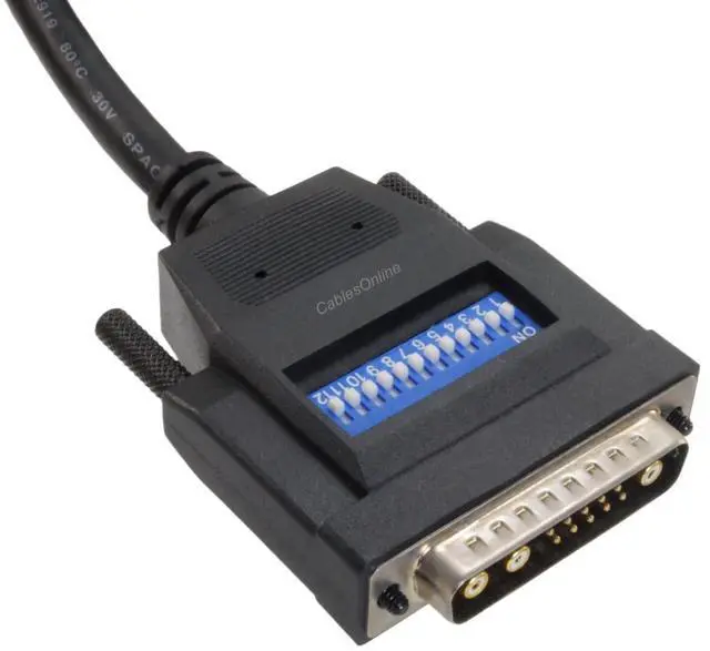 Alt view image 3 of 5 - CablesOnline, 6ft 13W3 Male to SVGA (HD15) Male (SunMicro) Monitor Cable w/ 12 Dip Switches, W3-606