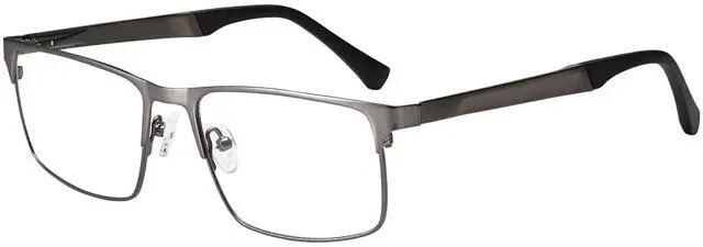 Main image of Dollger Blue light Glasses for Men Rectangle Metal Frame Computer Screen Blue light Blocking Eyeglasses Matte Gray