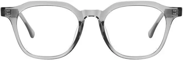 Alt view image 2 of 5 - Dollger Lightweight TR90 Blue Light Blocking Glasses, Anti Glare/Eye Strain/UV400 For Computer, Gaming, Phone Use, Comfortable Grey Square Non-Prescription Frame