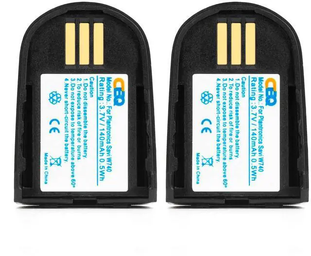 Main image of 2pcs 82742-01 204755-01 Replacement Battery for Plantronics Savi W740 W02 W745 W720 W440 W445 WH500 CS540XD WH500A W440-M W740-M C054A C074,PN:84598-01 86507-01 Wireless Headsets Headphones Repair.