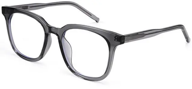 Main image of Dollger Blue Light Blocking Glasses For Woman Men Thick Frame Square Non-Prescription Myopia, For Computer,Gaming,Phone Use Transparent Grey