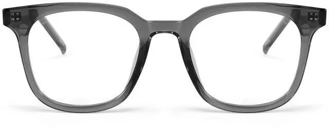 Alt view image 2 of 5 - Dollger Blue Light Blocking Glasses For Woman Men Thick Frame Square Non-Prescription Myopia, For Computer,Gaming,Phone Use Transparent Grey