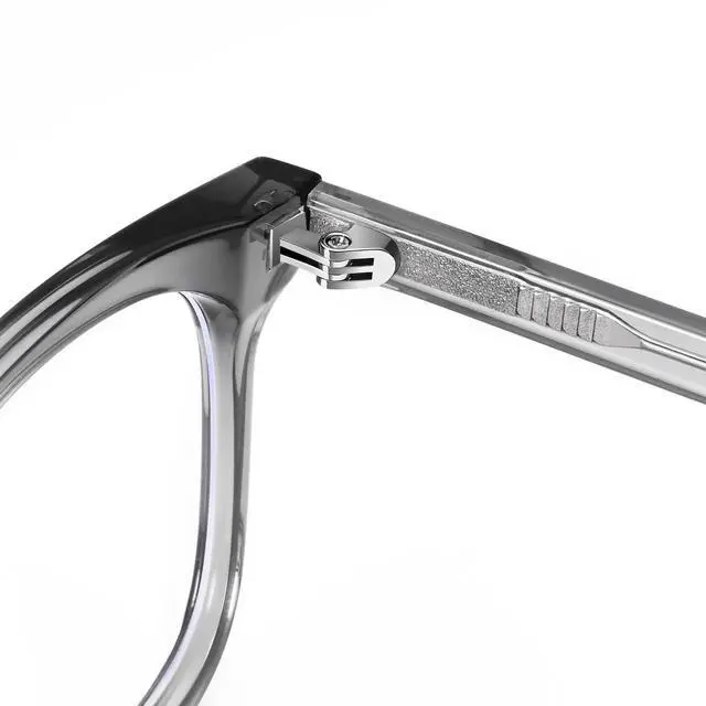 Alt view image 3 of 5 - Dollger Blue Light Blocking Glasses For Woman Men Thick Frame Square Non-Prescription Myopia, For Computer,Gaming,Phone Use Transparent Grey