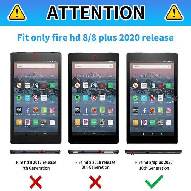 Alt view image 2 of 5 - Case for All-New Fire HD 8 & 8 Plus Tablet (14th/12th/10th Generation 2024/2022/2020) 8 inch Lightweight Protective PU Leather Smart Stand Cover with Auto Wake Sleep - Moon Floral Flower